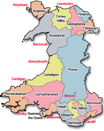 Map Of Counties In Wales Uk Map Of Counties In Wales Uk